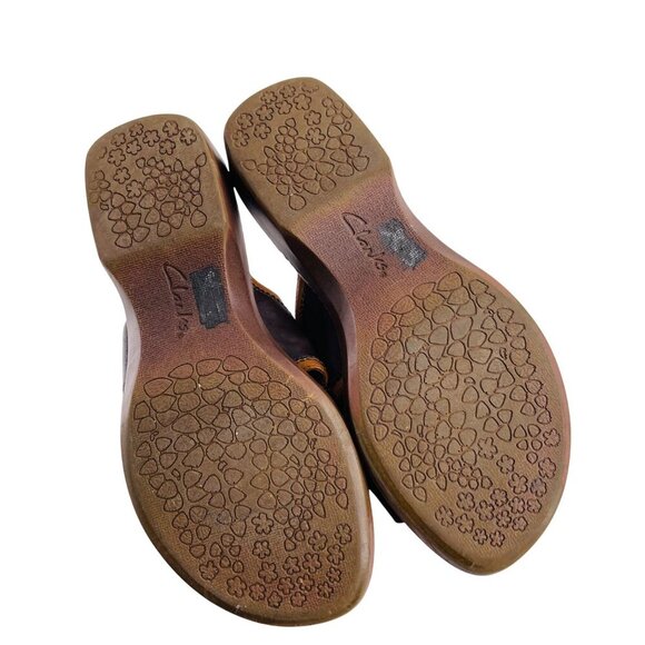 Clarks Womens Leather Slide Sandals Size 8.5 - Picture 3 of 5